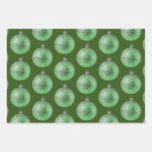 素朴ヴィンテージグリーンオーナメントラップクラフト紙 ラッピングペーパーシート (正面)