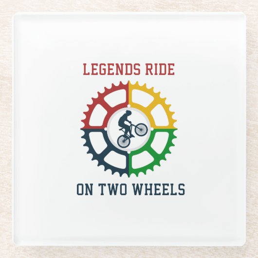 素朴ヴィンテージサイクリング緩和曲線 ガラスコースター (正面)