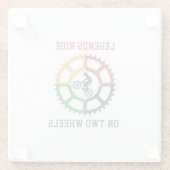 素朴ヴィンテージサイクリング緩和曲線 ガラスコースター (裏面)