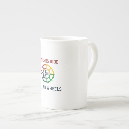 素朴ヴィンテージサイクリング ボーンチャイナマグカップ (正面右)