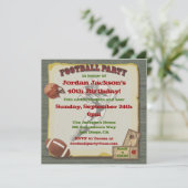 素朴ヴィンテージサッカーパーティの招待状 招待状 (スタンド正面)