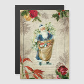 素朴ヴィンテージサンタ（花・松・音楽） (正面/裏面)