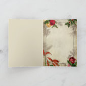 素朴ヴィンテージサンタ（花・松・音楽） シーズンカード (内部)