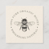 素朴ヴィンテージシンプルビーハニーフローラ スクエア名刺 (正面)