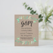 素朴ヴィンテージスクリプト結婚式招待状予算 ポストカード (スタンド正面)