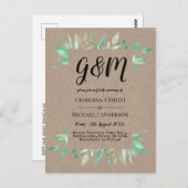 素朴ヴィンテージスクリプト結婚式招待状予算 ポストカード (正面/裏面)