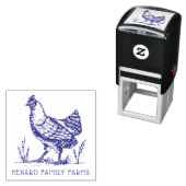 素朴ヴィンテージスケッチスタイルファームヘン/オードスター セルフインキングスタンプ (インサイチュ)