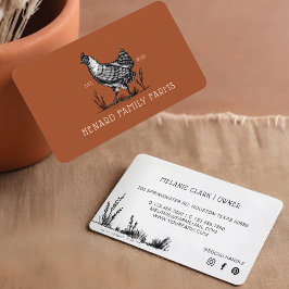 素朴ヴィンテージスケッチファームヘンバーンドレッド 名刺