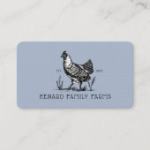 素朴ヴィンテージスケッチファームヘンブルーグレー 名刺 (正面)