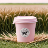 素朴ヴィンテージスケッチファーム乳牛ホワイト ラウンドシール