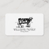 素朴ヴィンテージスケッチファーム乳牛ホワイト 名刺 (正面)