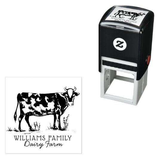 素朴ヴィンテージスケッチファーム乳牛 セルフインキングスタンプ (インサイチュ)