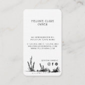 素朴ヴィンテージスケッチファーム編ホワイトバーティカル 名刺 (裏面)