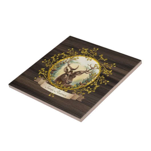 素朴ヴィンテージスタグパーソナライズされた装飾 タイル (側面)