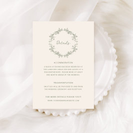 素朴ヴィンテージセージ結婚フローラ詳細 エンクロージャーカード