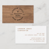 素朴ヴィンテージタイポグラフィダークウッドモダンミニマル 名刺 (正面/裏面)