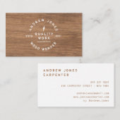 素朴ヴィンテージタイポグラフィダークウッドモダンミニマル 名刺 (正面/裏面)