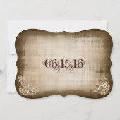 素朴ヴィンテージタイポグラフィ結婚式招待状 招待状 (裏面)