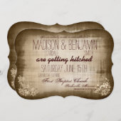 素朴ヴィンテージタイポグラフィ結婚式招待状 招待状 (正面/裏面)