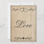 素朴ヴィンテージダブルハート結婚式招待状 招待状 (裏面)