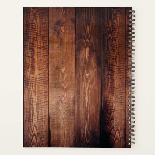 素朴ヴィンテージダークウッドサンフラワーウェディングプランナー プランナー手帳 (裏面)