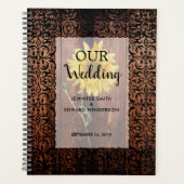 素朴ヴィンテージダークウッドサンフラワーウェディングプランナー プランナー手帳 (正面)