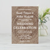 素朴ヴィンテージツリーウッド結婚式招待状 招待状 (スタンド正面)