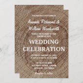 素朴ヴィンテージツリーウッド結婚式招待状 招待状 (正面/裏面)