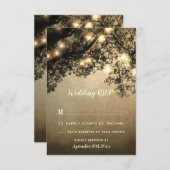 素朴ヴィンテージツリーブランチ結婚式RSVPカード 出欠カード (正面/裏面)