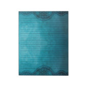 素朴ヴィンテージティール(緑がかった色)ブルー線グランジ文具 ノートパッド (回転)