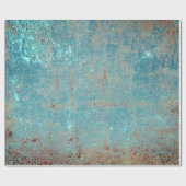 素朴ヴィンテージティール（緑がかった色）茶テクスグランジチャ ラッピングペーパー (フラット)