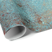 素朴ヴィンテージティール（緑がかった色）茶テクスグランジチャ ラッピングペーパー (ロールコーナー)