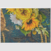 素朴ヴィンテージテクスチャひまわり切り離し 薄葉紙 (正面)