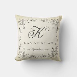 素朴ヴィンテージデザインモノグラ結婚ム枕 クッション
