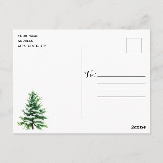 素朴ヴィンテージトラッククリスマスパーティの招待状 ポストカード (裏面)