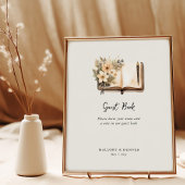 素朴ヴィンテージニュートラ結婚ルのゲストブックサイン ポスター