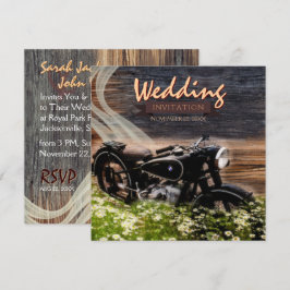 素朴ヴィンテージバイク結婚式招待状 招待状