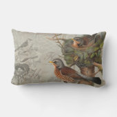 素朴ヴィンテージバーズネストウッドランドグレースクリプト ランバークッション (裏面)