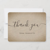 素朴ヴィンテージバーラップウェディングシャワー誕生日 サンキューカード (正面)