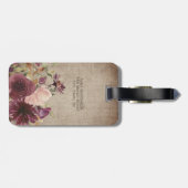 素朴ヴィンテージパープルフローラ素朴ブラウンラップ ラゲッジタグ (裏面横)