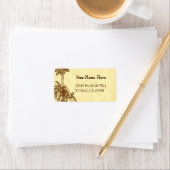 素朴ヴィンテージパームツリー編集可能住所 シール (インサイチュ)