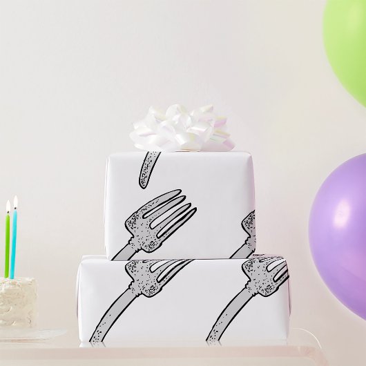 素朴ヴィンテージフォークレトロ刃物 ラッピングペーパー