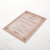 素朴ヴィンテージフレ結婚ーム実在のホイル招待状 箔招待状 (回転した状態)