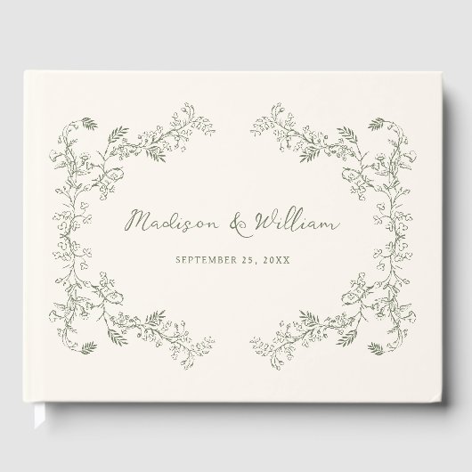 素朴ヴィンテージフローラフレ結婚ーム ゲストブック (正面)