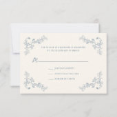 素朴ヴィンテージフローラフレ結婚ーム 出欠カード (正面)