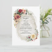 素朴ヴィンテージフローラベビーシャワー招待状 招待状 (スタンド正面)