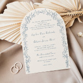 素朴ヴィンテージフローララインアートアー結婚チ 招待状