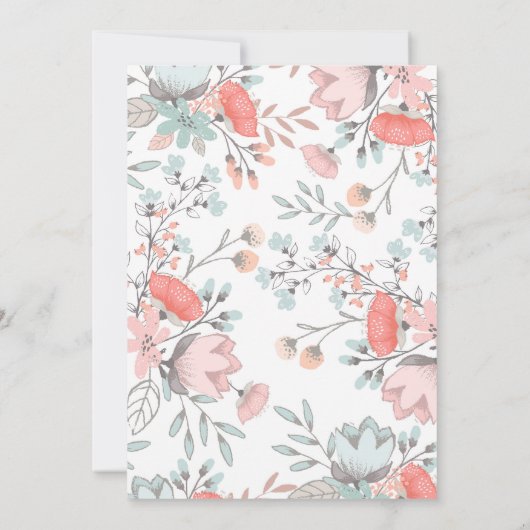 素朴ヴィンテージフローラ結婚ブーケ 招待状 (裏面)