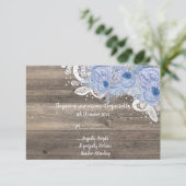 素朴ヴィンテージフローラ薄紫ブーケRSVP 招待状 (スタンド正面)