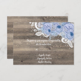 素朴ヴィンテージフローラ薄紫ブーケRSVP 招待状